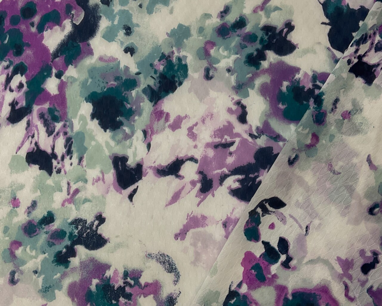 Off-White-Multi Poly Floral Print Ogee Dobby Chiffon Woven Fabric By the Yard